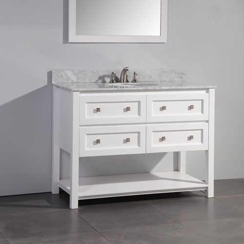 Vanities With Marble Top Ceramic Sink China Factory