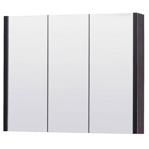 900mm Black Mirror Cabinet 3 Doors